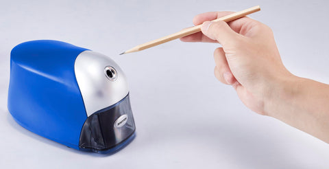 Bostitch Office QuietSharp Executive Heavy Duty Electric Pencil Sharpener for 65% Faster Sharpening and 6X Longer Cutter Life - Colored Pencil Compatible, Blue