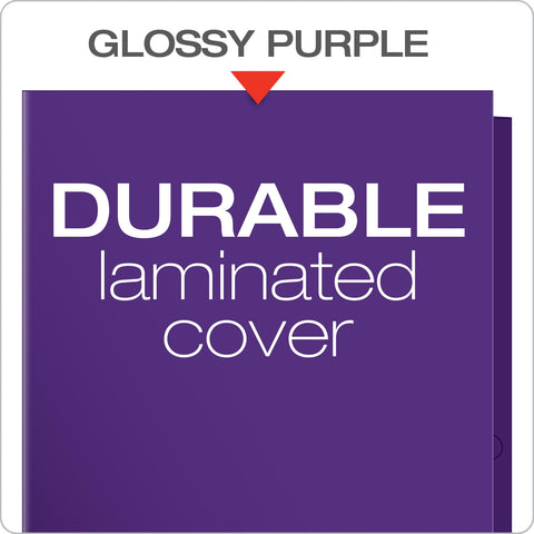 Oxford Laminated Twin-Pocket Folders, Letter Size, Purple, Holds 100 Sheets, Box of 25 (51726EE)
