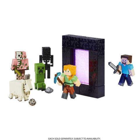 Minecraft Creeper Action Figure, 3.25-in, with 1 Build-a-Portal Piece & 1 Accessory, Building Toy Inspired by Video Game, Collectible Gift for Fans & Kids Ages 6 Years & Older