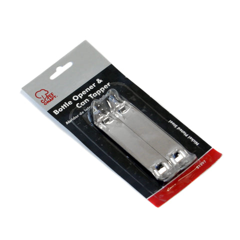 Chef Craft Select Durable Plated Iron Bottle Opener, 4.5 inches in length 2 piece set, Gray
