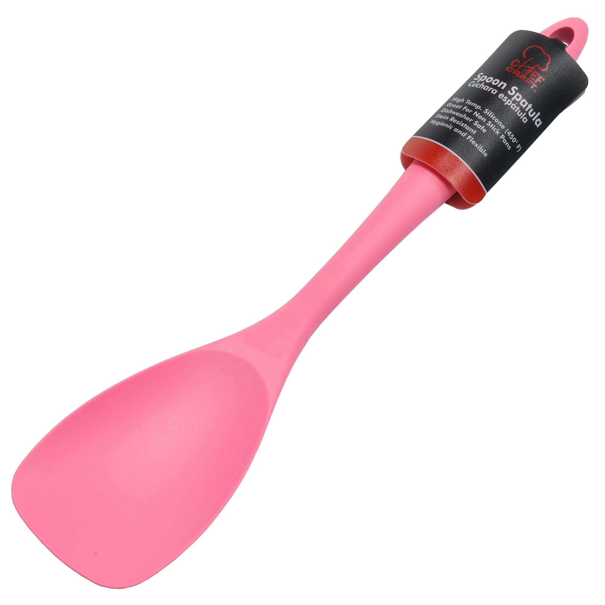 Chef Craft Premium Silicone Spoon Spatula, 11.5 inch, Pink