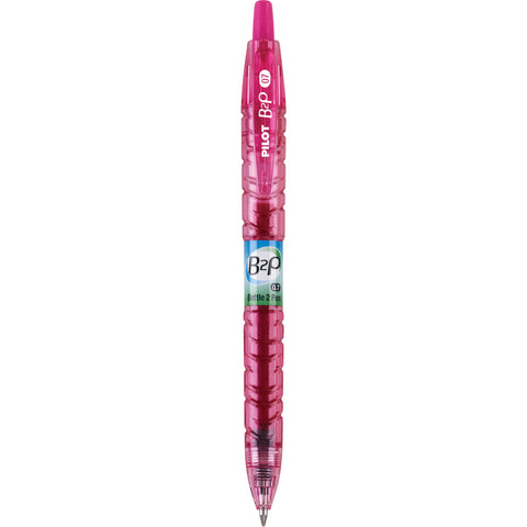 Pilot B2P Colors - Bottle to Pen Refillable & Retractable Rolling Ball Gel Pens Made From Recycled Bottles, Fine Point, Pink G2 Ink, 0.7mm, 12-Pack