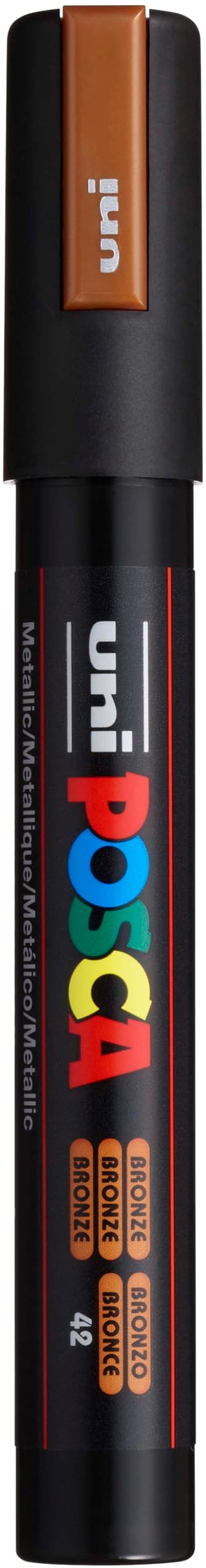 uni POSCA PC-5M Water-Based Paint Markers, Reversible Medium Tip (1.8-2.5mm), Bronze