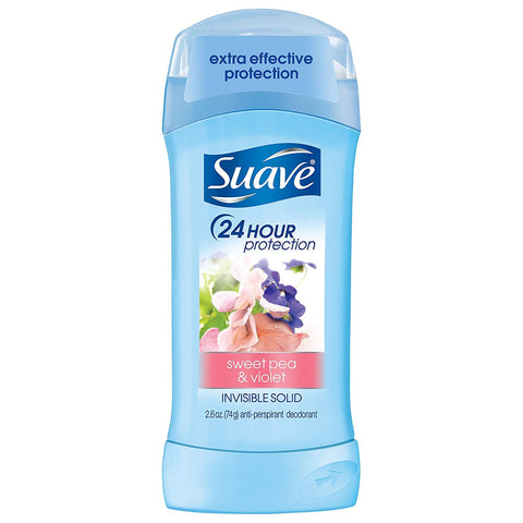 Suave Invis SLD Sweet Pea Size 2.6 Oz and Violet Invisible Solid Antiperspirant Deodorant 2.6 Oz
