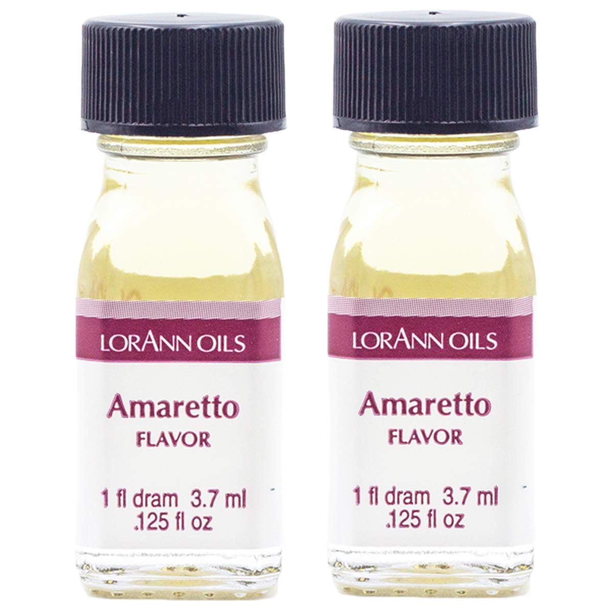 LorAnn Oils Super Strength Flavoring - Used For Candy Making, Flavoring, Baking, Hard Candy, & Flavor Oils - Bold, Natural Flavors 4X Stronger Than Extracts - Amaretto, Pack of 2, 0.125 fl oz