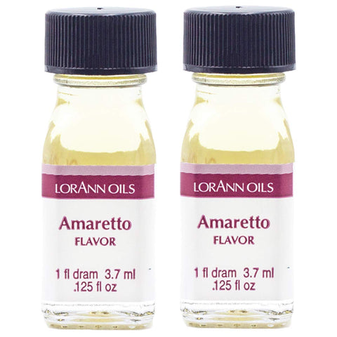 LorAnn Oils Super Strength Flavoring - Used For Candy Making, Flavoring, Baking, Hard Candy, & Flavor Oils - Bold, Natural Flavors 4X Stronger Than Extracts - Amaretto, Pack of 2, 0.125 fl oz
