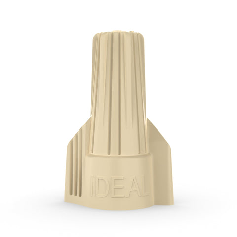 Ideal Electrical Tan Twister Electrical Wire Connectors (30-641J), Jar of 500 — Smooth Twist-On Wire Nuts for 22 to 8 AWG with Swept Wings