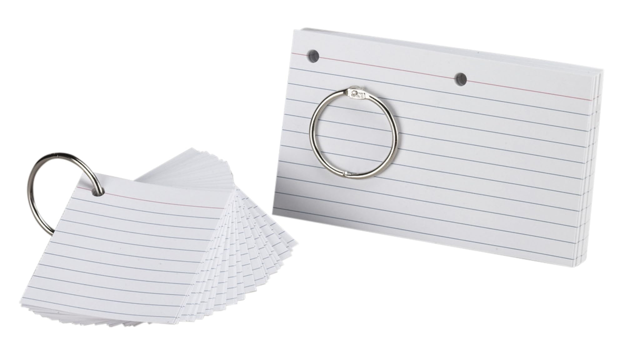 Oxford Just Flip-It Punched and Perfed Study Cards, 75 Full Size Cards or 150 Half Size Study Cards, Ruled, White (63506EE)