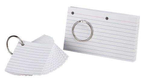 Oxford Just Flip-It Punched and Perfed Study Cards, 75 Full Size Cards or 150 Half Size Study Cards, Ruled, White (63506EE)