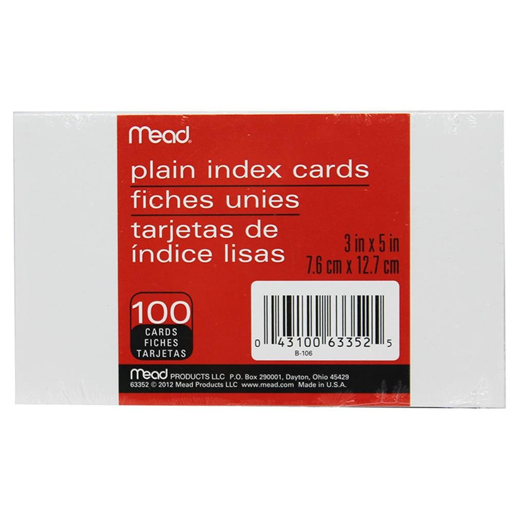 Mead #63352 100CT 3x5 Index Card