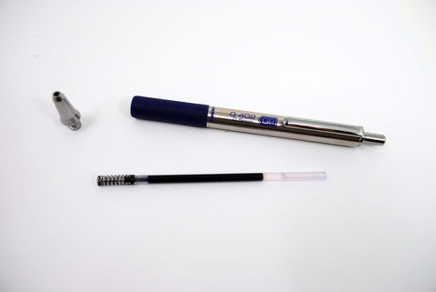 Zebra Pen STEEL G-402 Retractable Gel Pens - 0.5mm Fine Point - Smooth Blue Ink - Rapid Dry Ink for No Smears or Smudges - Refillable Stainless Steel Writing Pens for Office, School - 2 Pack (49922)