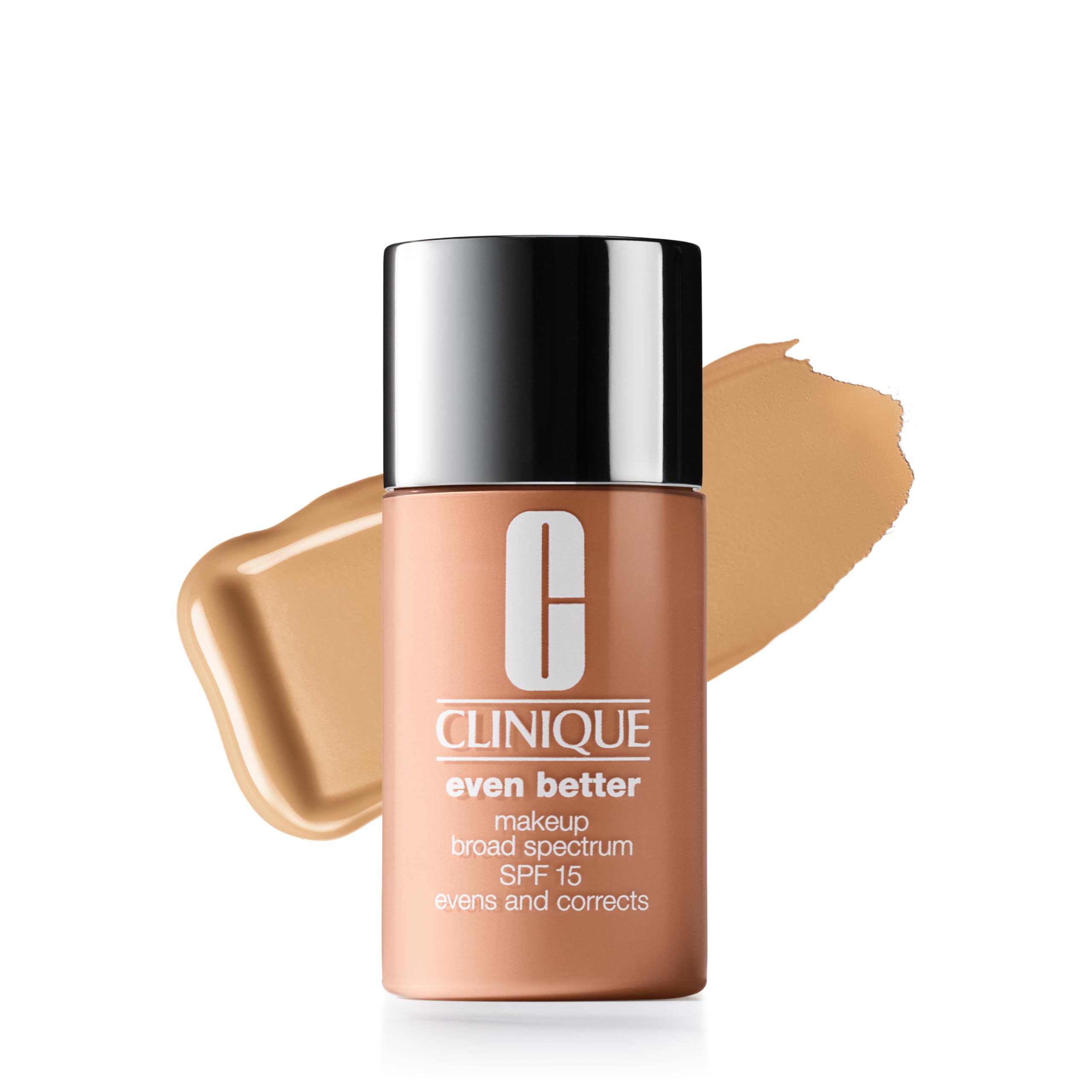 Clinique Even Better Makeup Liquid Foundation SPF 15 With Vitamin C For Dry + Oily Combination Skin Types | Medium Coverage + Natural Finish | Evens Skin Tone + Reduces Dark Spots, Honey, 1 Fl Oz