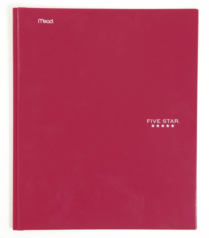Five Star 2-Pocket Folders with Prong Fasteners, Folders with Pockets, Red (72359)