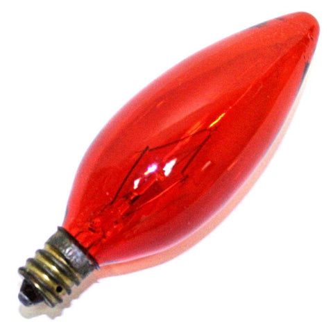 Satco S3819 60 Watt B9.5 Incandescent 120 Volt Candelabra Base Light Bulb, Transparent Amber