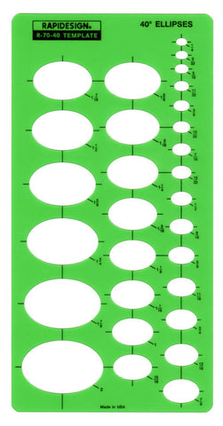 Rapidesign 40-Degree Ellipse Template, 1 Each (R70-40)