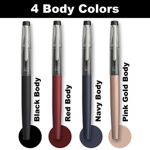 Kuretake MANNEN MOUHITSU (No.13) Refillable fude brush marker pens with Spare Ink Cartridge, Red body, Flexible Tip for kanji, lettering, calligraphy, Art Drawing, Made in japan
