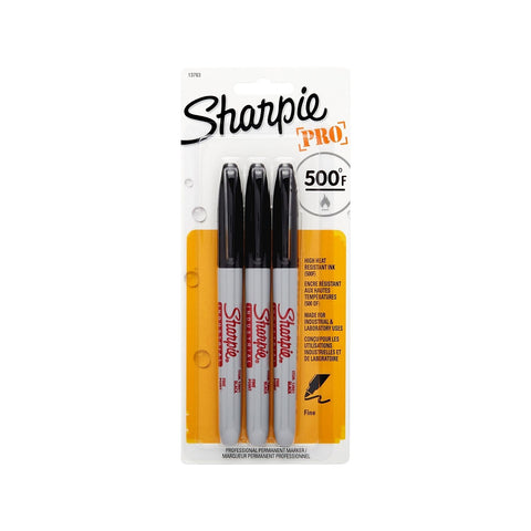 Sharpie 13763PP Industrial Fine Point Permanent Marker Withstand Up To 500F Designed for Industrial and Laboratory Users Black Color 1 Blister with 3 Markers