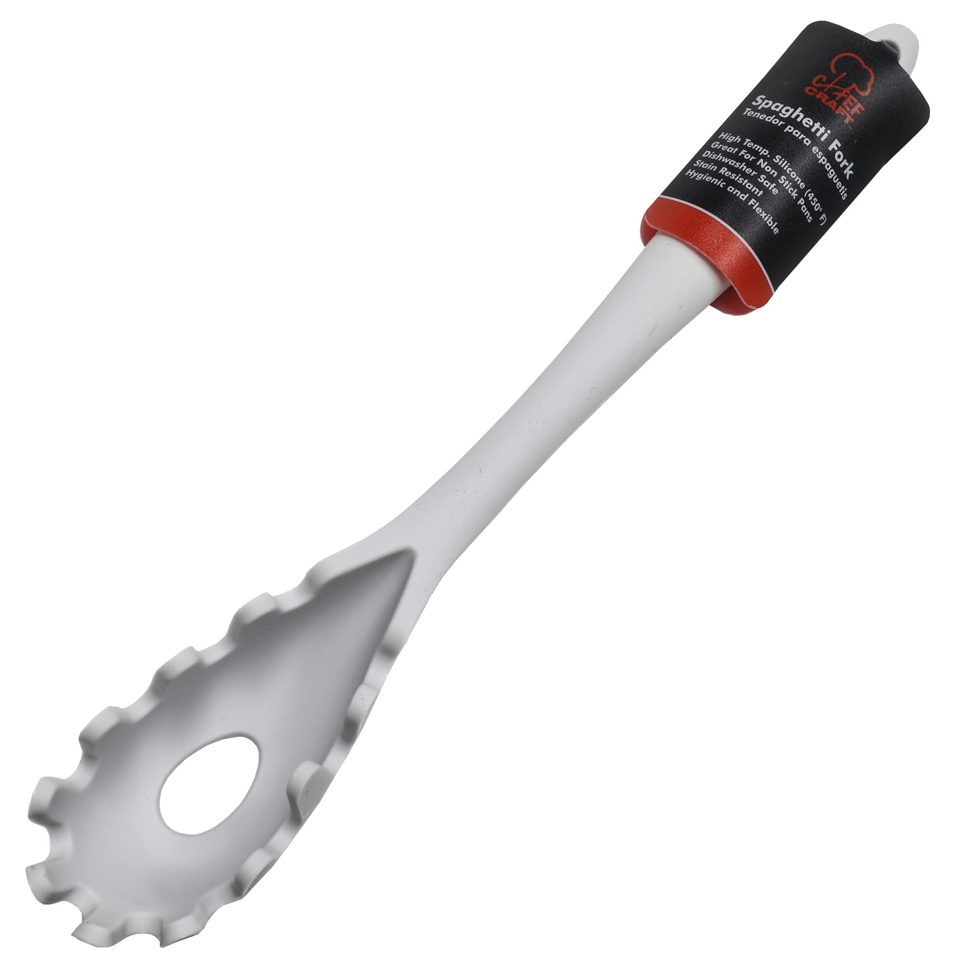 Chef Craft Premium Silicone Spaghetti/Pasta Fork, 11.5 inch, Gray