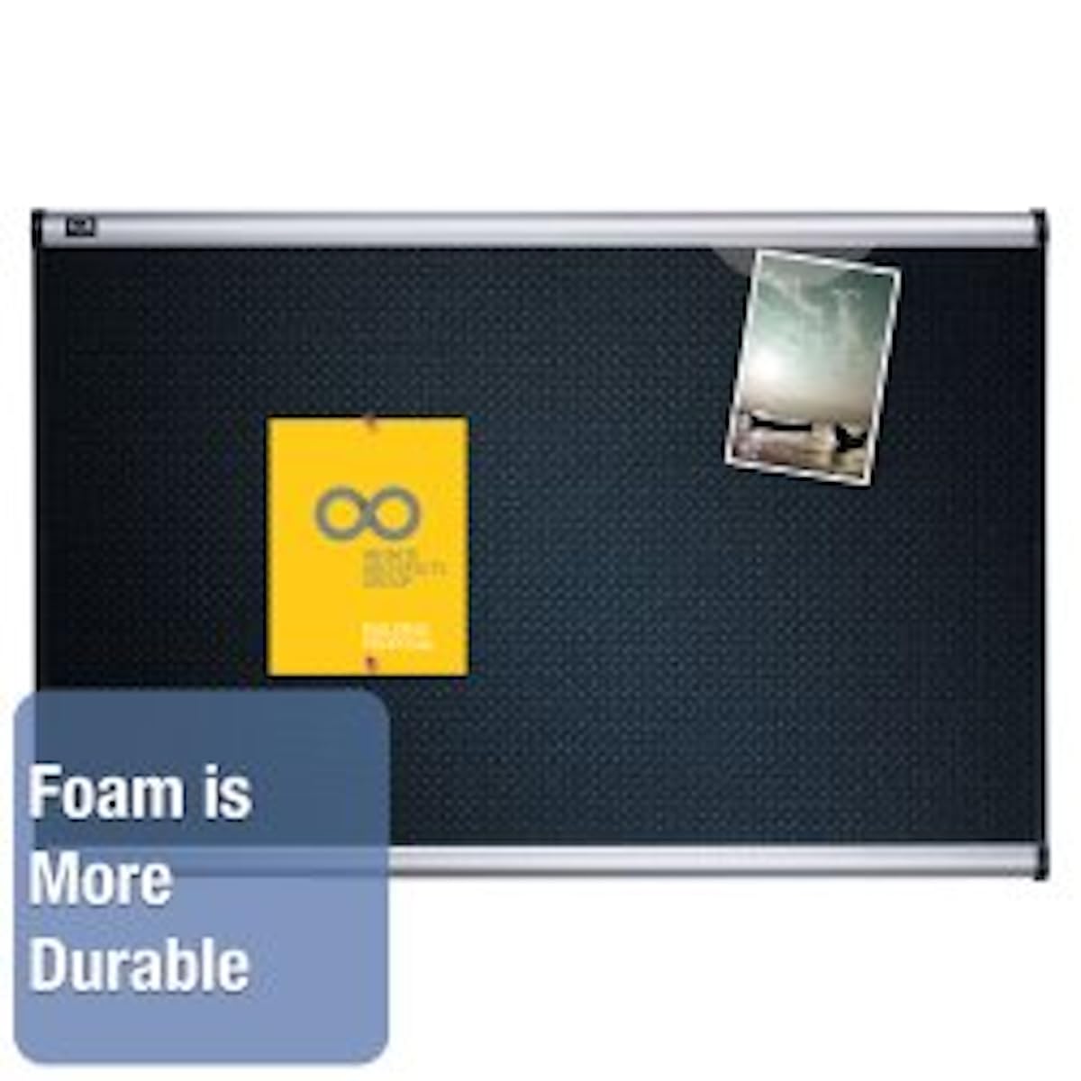 Quartet Bulletin Board, Foam, 4' x 3', Embossed, Hi-Density Fiberboard, Aluminum Frame, Black (B344A)