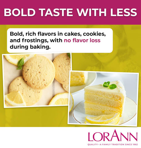 Lorann Oils Lemon Bakery Emulsion: Tangy Lemon Essence, Perfect for Amplifying Citrus Tones in Cakes, Cookies & Desserts, Gluten-Free, Keto-Friendly, Lemon Extract Alternative Essential