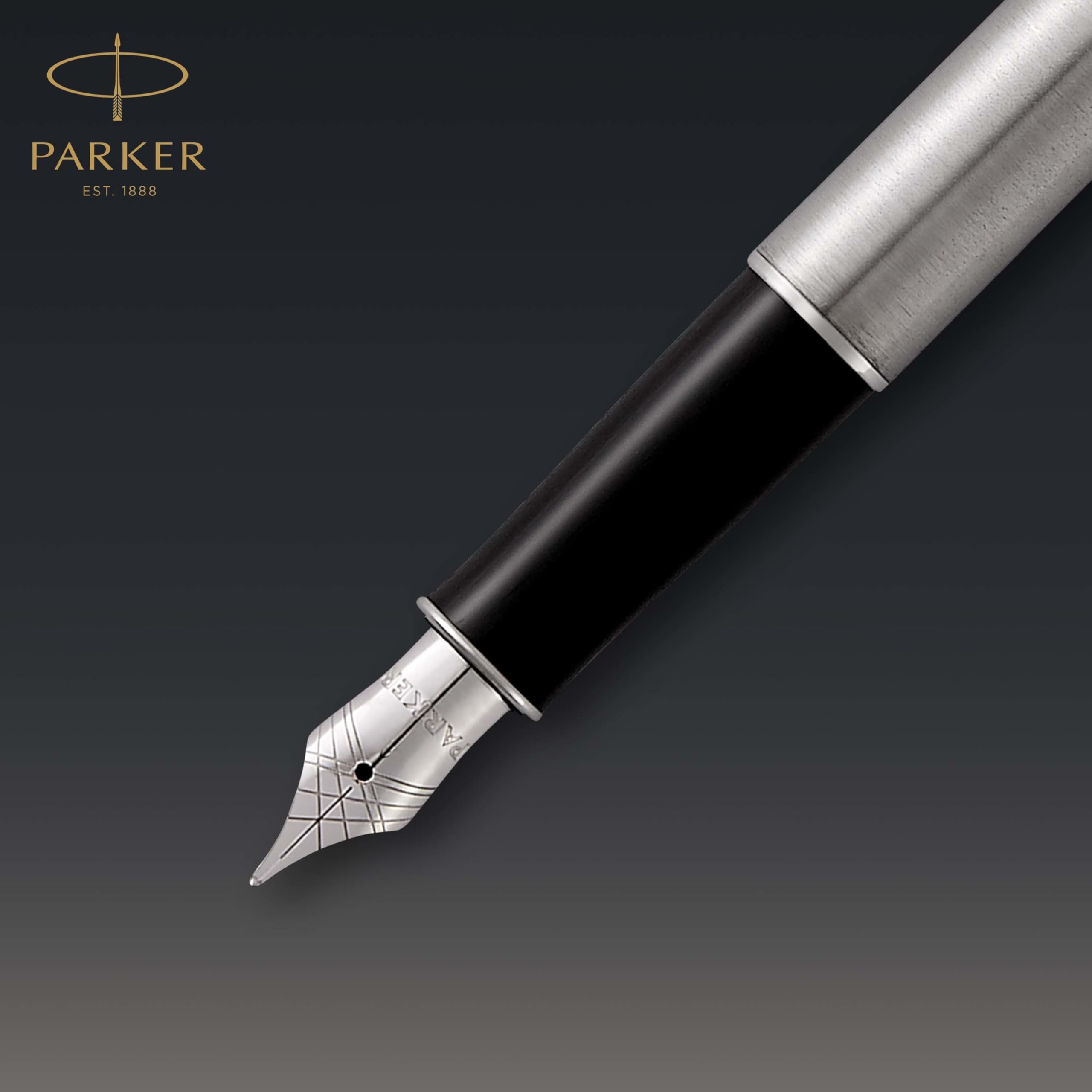 PARKER Sonnet Fountain Pen, Stainless Steel with Palladium Trim, Medium Nib (1931510)