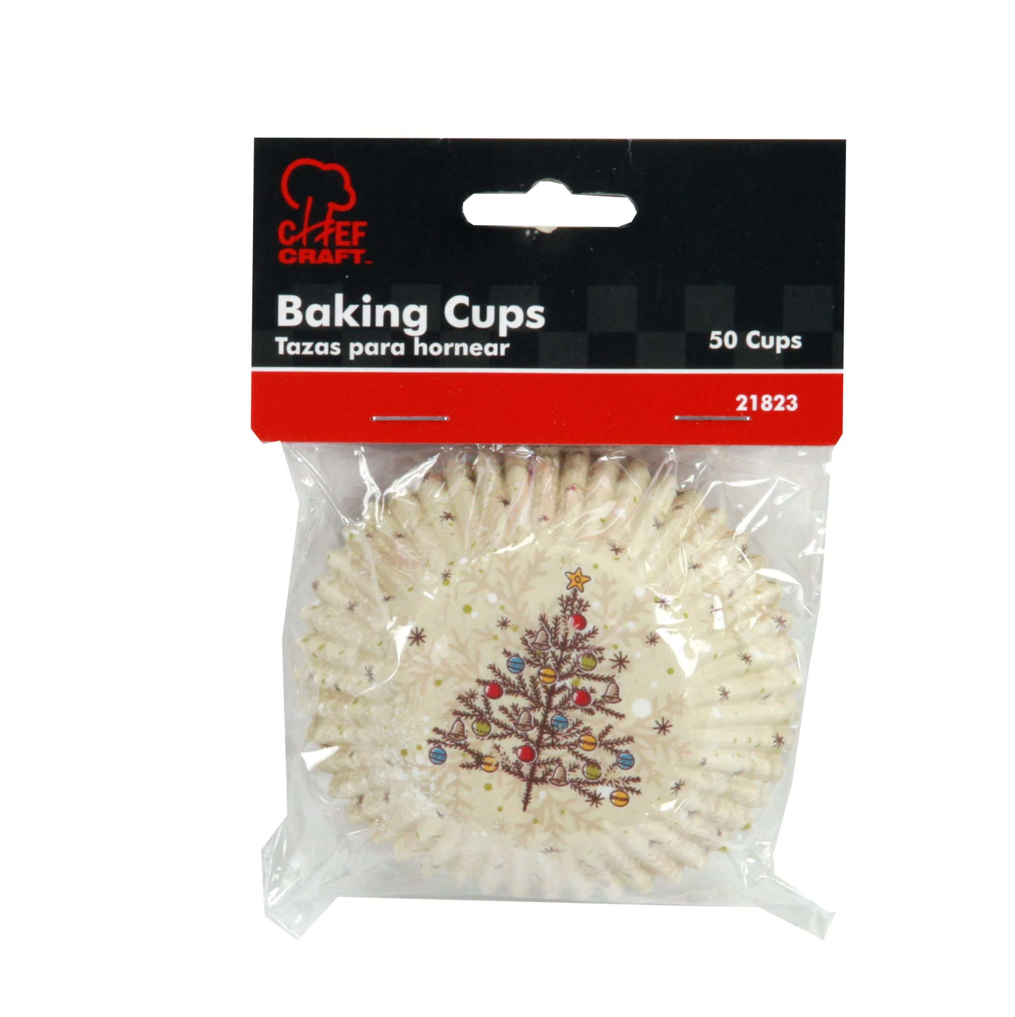Chef Craft Paper Patterned Cupcake Liners, 50 Count, Off White/Green/Blue/Yellow/Red