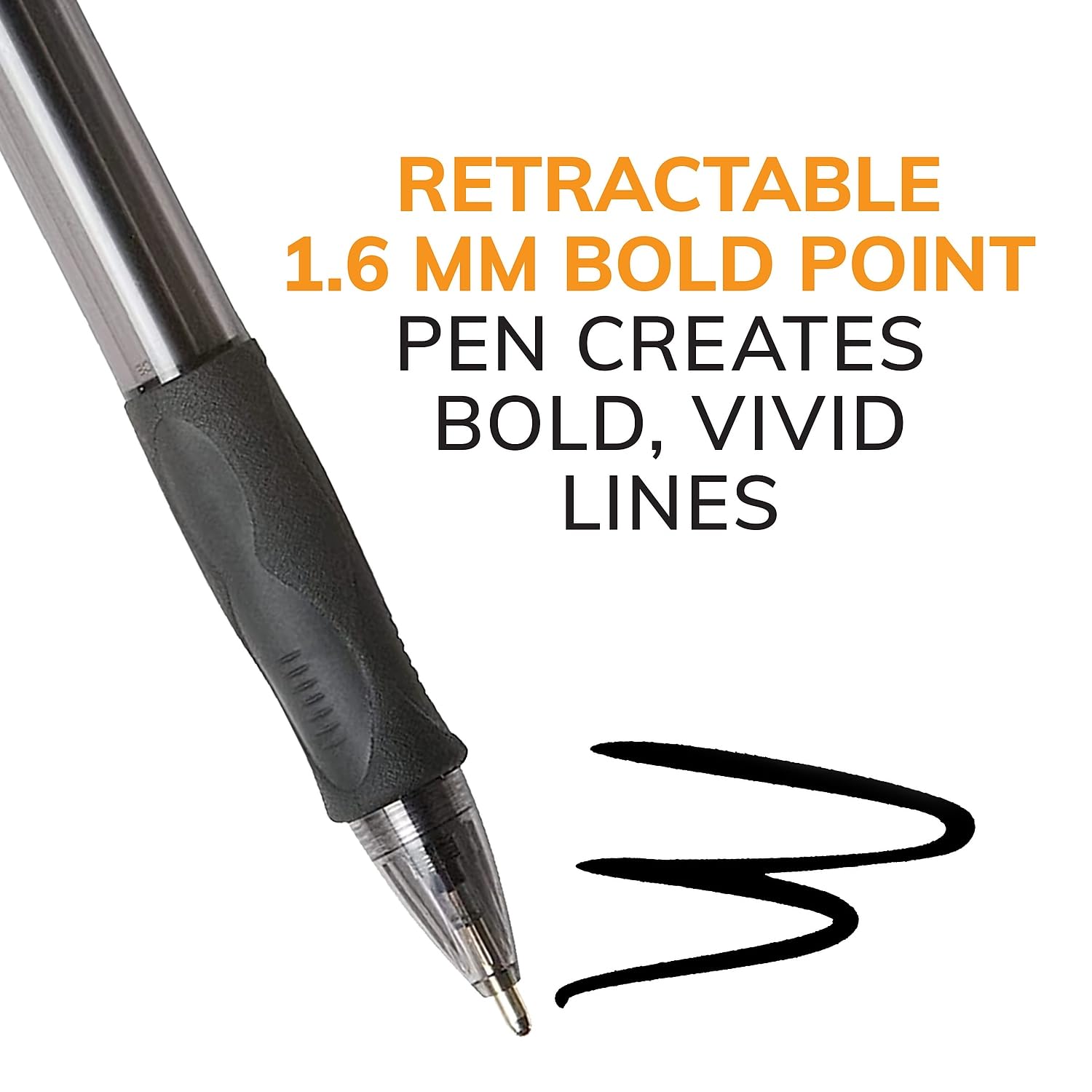 BIC 859025 Velocity Retractable Ballpoint Pens Bold Point Black Ink