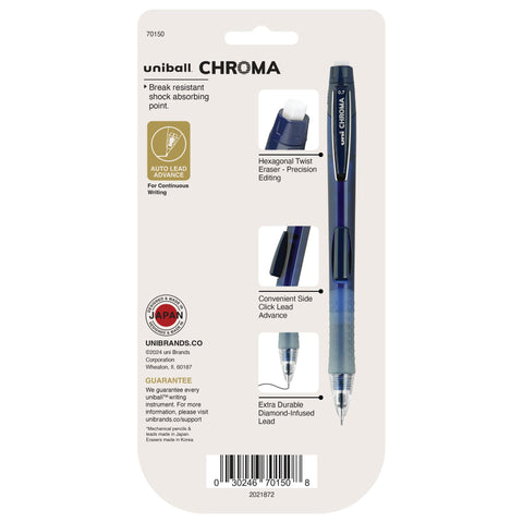 uniball Chroma Mechanical Pencil Starter Kit, 0.7mm, HB #2, Assorted Barrels, 4 Pack