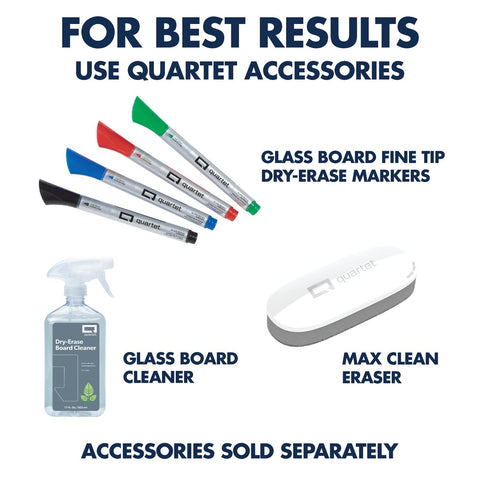 Quartet Glass Desktop Weekly Planner, 17" x 22", Whiteboard, Dry Erase Surface, Clean Erase, Includes 1 Dry Erase Marker, Floral (GDP2217F)