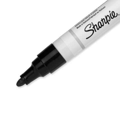 Sharpie Oil-Based Paint Marker, Medium Point, Black, 1 Count - Great for Rock Painting