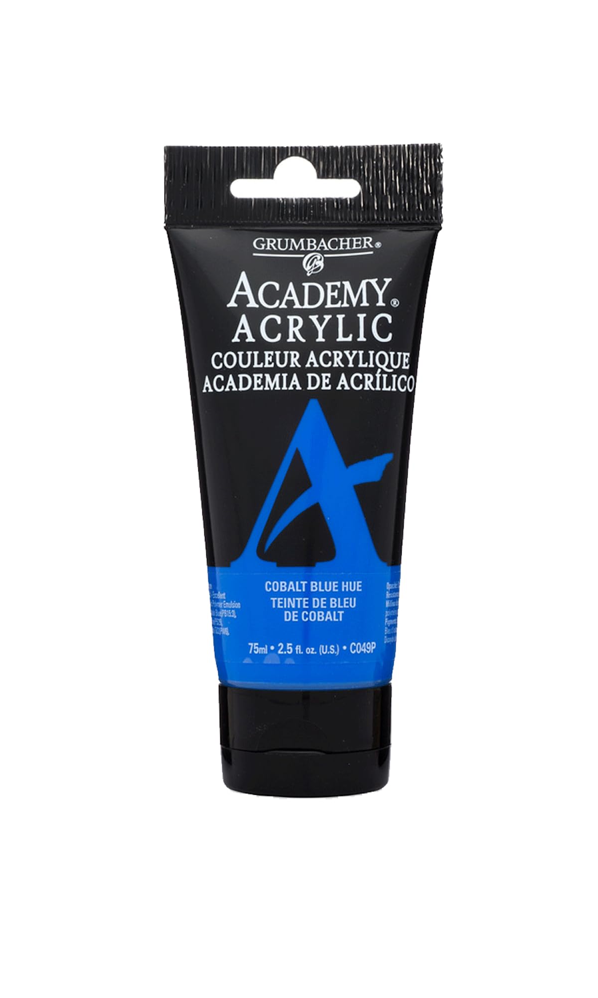Grumbacher Academy Acrylic Paint, Gloss, 75ml/2.5 oz. Plastic Tube, Cobalt Blue Hue (C049P)