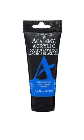 Grumbacher Academy Acrylic Paint, Gloss, 75ml/2.5 oz. Plastic Tube, Cobalt Blue Hue (C049P)