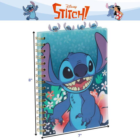Innovative Designs Stitch Tab Journal Notebook, Spiral Bound, 96 Lined Pages, 8 x 7 inches, Blue