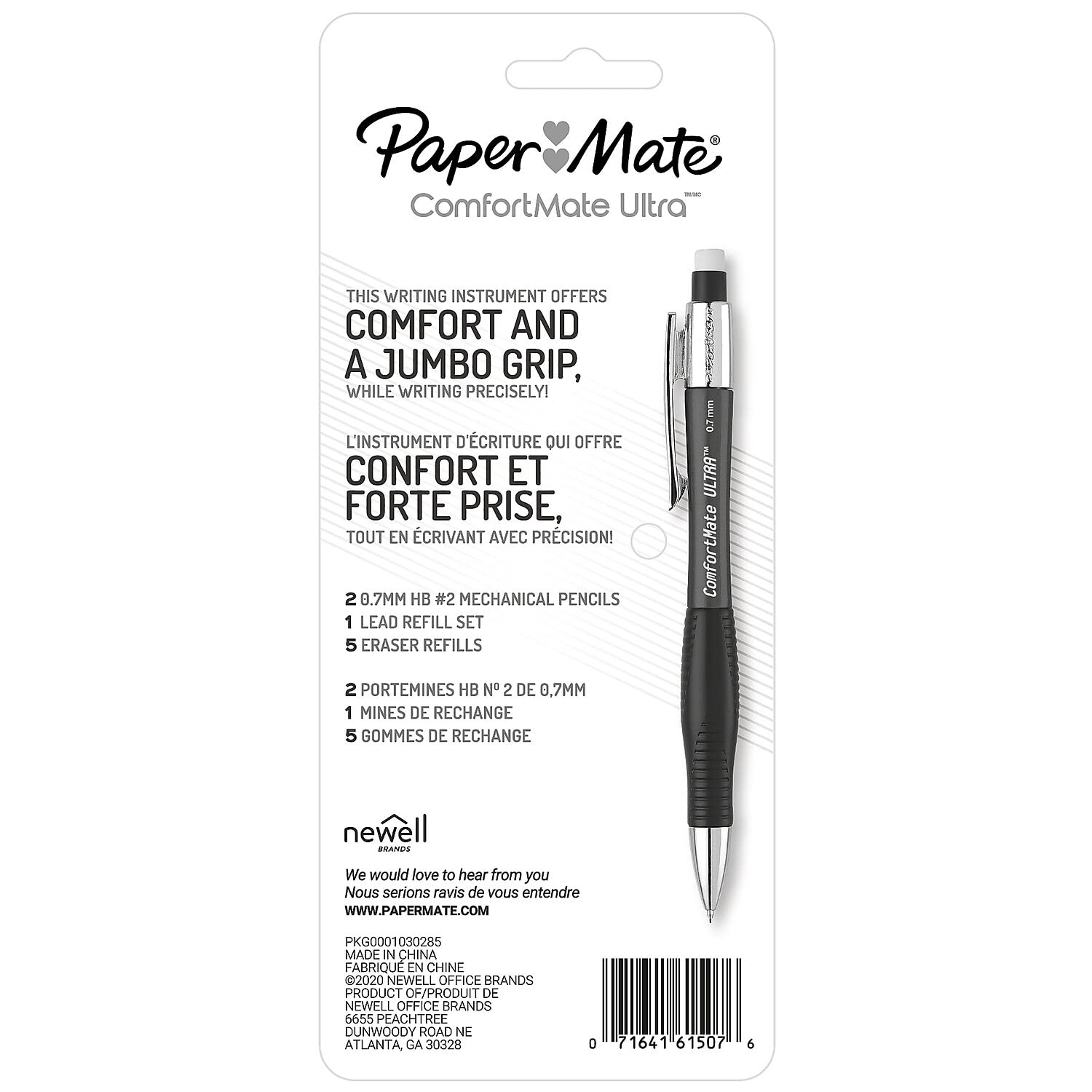 Paper Mate 1738796 Comfortmate Ultra Pencil Starter Set, Ast Brl; 0.7 Mm, Ref