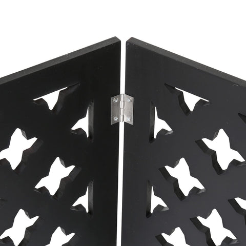Indoor/Outdoor Solid Wood Starlight Design Freestanding Foldable Adjustable 3-Section Pet Gate