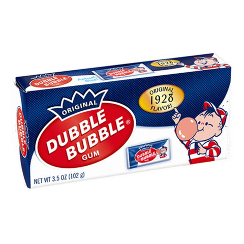 Dubble Bubble 1928 Original Flavor Theater Box Bubble Gum - 3.5 Oz Boxes - Pack of 24 Boxes