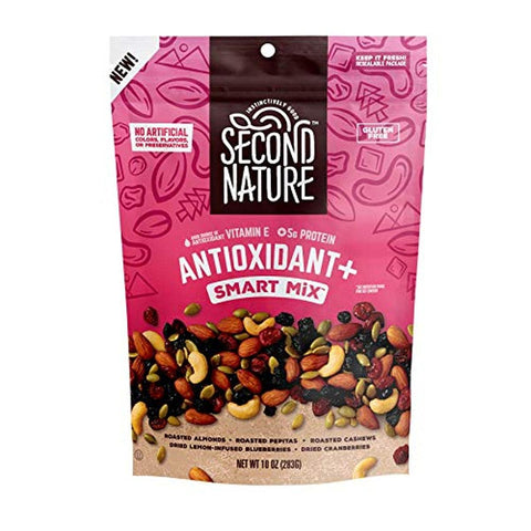Second Nature Antioxidant+ Smart Mix, Good Source of Antioxidant Vitamin E, No Artificial Colors, Flavors or Preservatives, Low Sodium, Kosher, Gluten Free, 10 oz (Pack of 1)