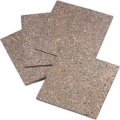 Quartet Cork Tiles, Bulletin Board Cork Panels 12" x 12" x 3/16", Natural, 4 Pack (102)