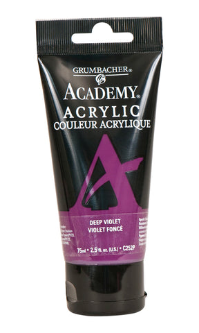 GRUMBACHER Academy Acrylic Paint, 75ml/2.5 Ounce Plastic Tube, Deep Violet (C252P)