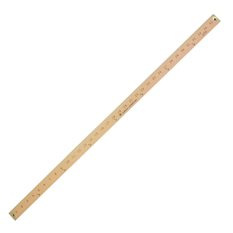 Charles Leonard Metal Edged Yardstick Ruler, Inches and 1/8 Yard Measurements, Natural Wood, 36 Inches (77565)