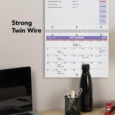 Academic Calendar 2020-2021, AT-A-GLANCE Desk & Wall Calendar, 8" x 11", Small, Wirebound, Plan-A-Month (SK1616)