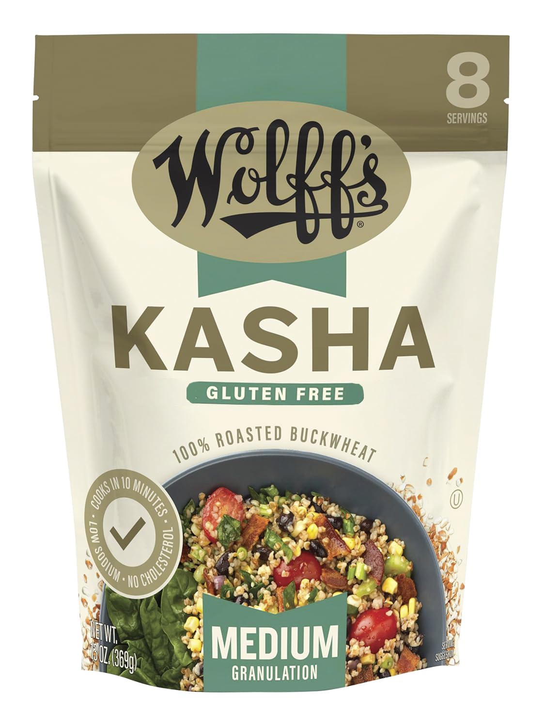Wolff's Kasha Medium Granulation - 13 oz - Pack of 3 Boxes