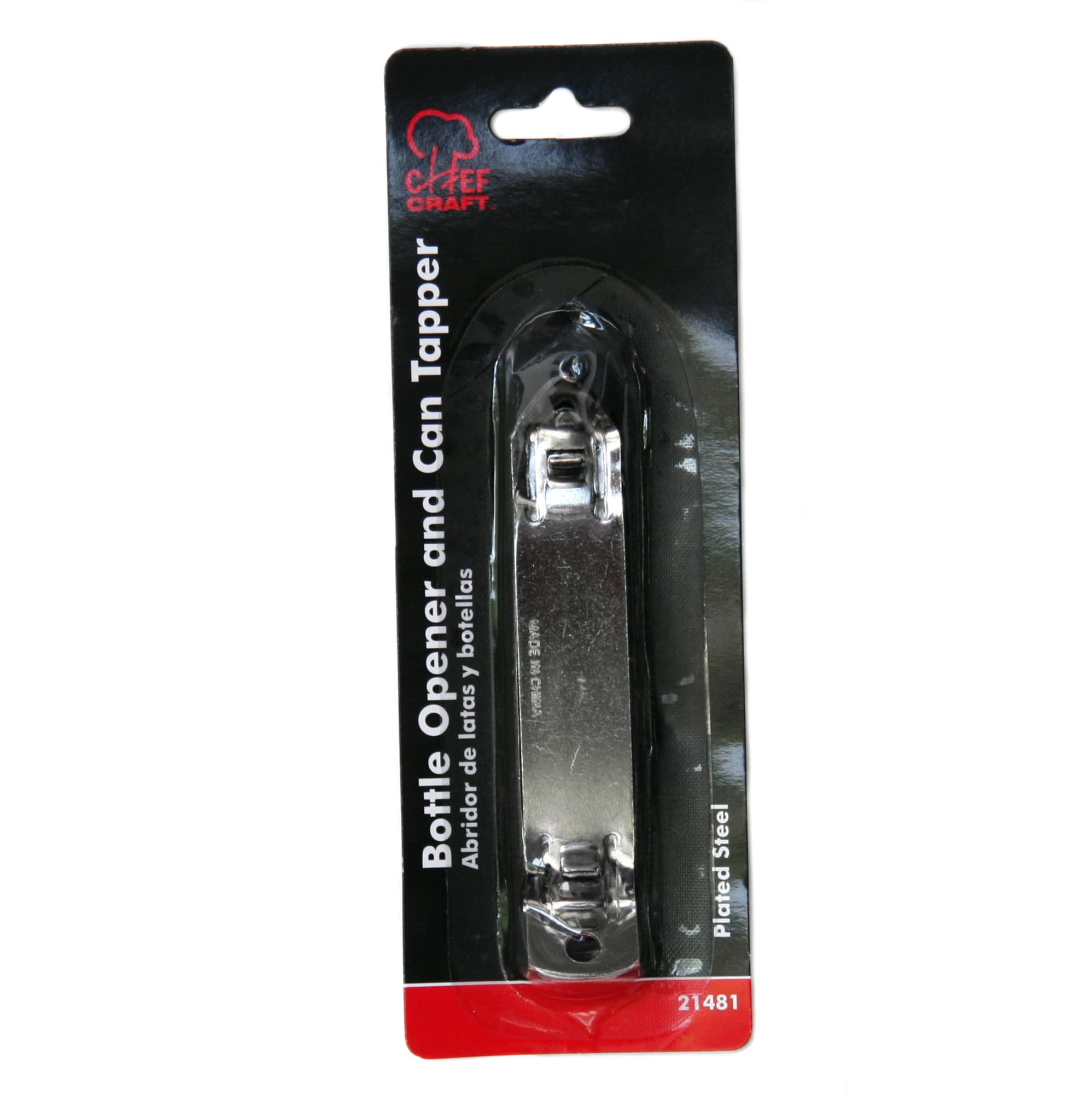 Chef Craft Select Iron Plated Bottle Opener, 4.25 inches in length, Gray