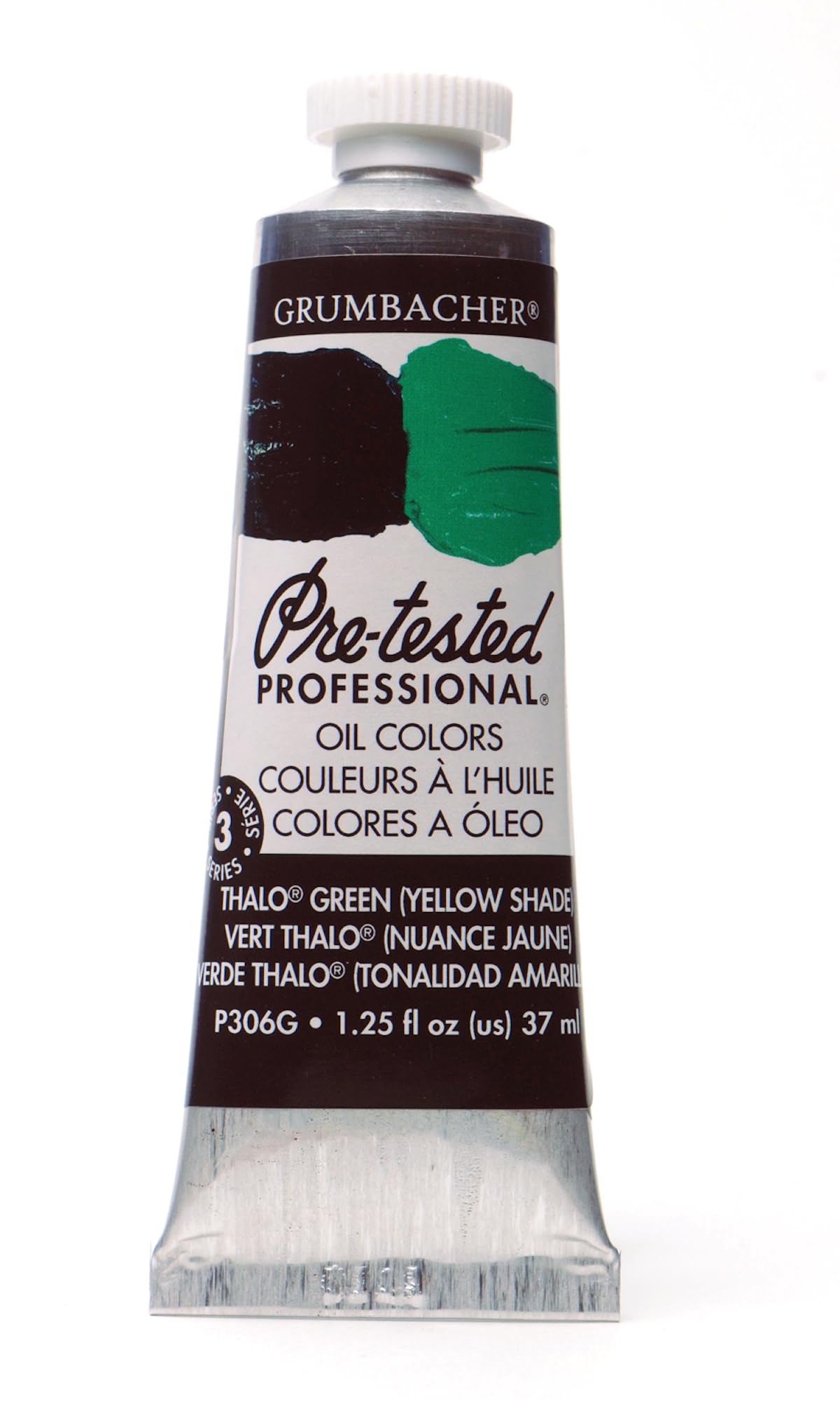 Grumbacher Pre-Tested Oil Paint, 37ml/1.25 Ounce, Thalo Green (Yellow Shade) (P306G)