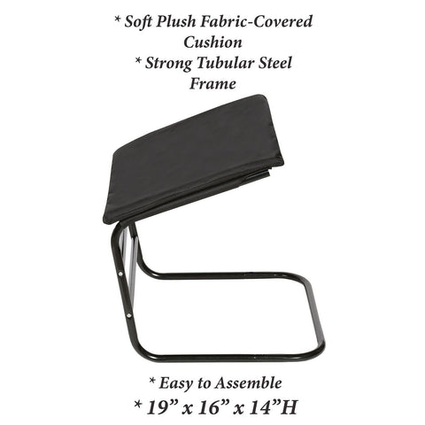 ETNA Ottoman Foot Rest Footstool - Supportive Leg Rest for Chair Sofa Couch - Office Footrest Under Desk Foot Hammock - Black Padded Foot Stool