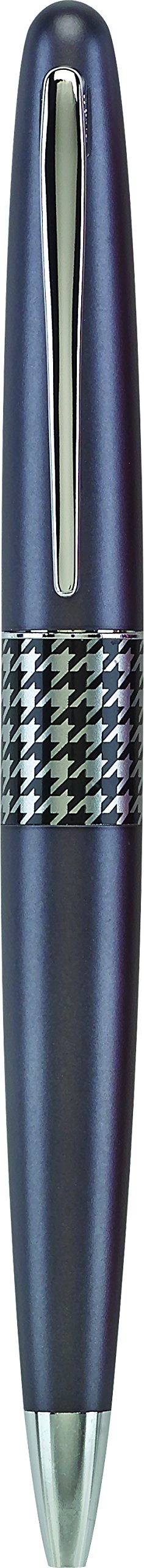 PILOT MR Retro Pop Collection Ballpoint Pen in Gift Box, Gray Barrel with Houndstooth Accent, Medium Point Stainless Steel Nib, Refillable Black Ink (91425)