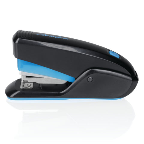 Swingline Stapler, Quick Touch Reduced Effort Stapling, Compact, 15 Sheets, Black/Blue (S7064564)