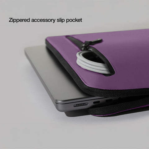 Incase Compact Laptop Sleeve with Flight Nylon - 16 Inch MacBook Pro and Laptop Case – Slim Computer Sleeve with Faux Fur Lining, Front Accessory Pocket with Zipper - Nordic Mauve