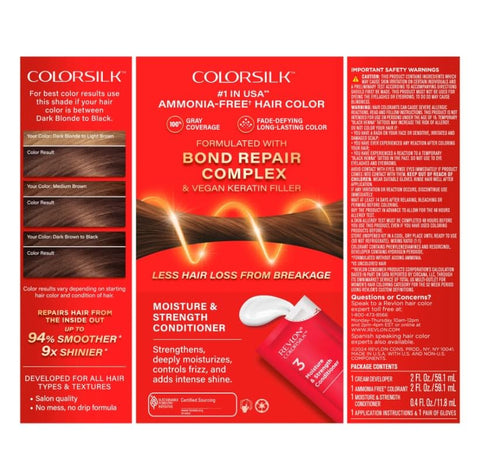 Revlon ColorSilk Hair Color [43] Medium Golden Brown 1 ea (Pack of 6)