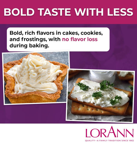 LorAnn Oils Cream Cheese Bakery Emulsion: True Essence, Ideal for Boosting Fruit Tones in Cakes, Cookies & Desserts, Gluten-Free, Keto-Friendly, Extract Substitute Essential for Your Kitchen, 16 Oz